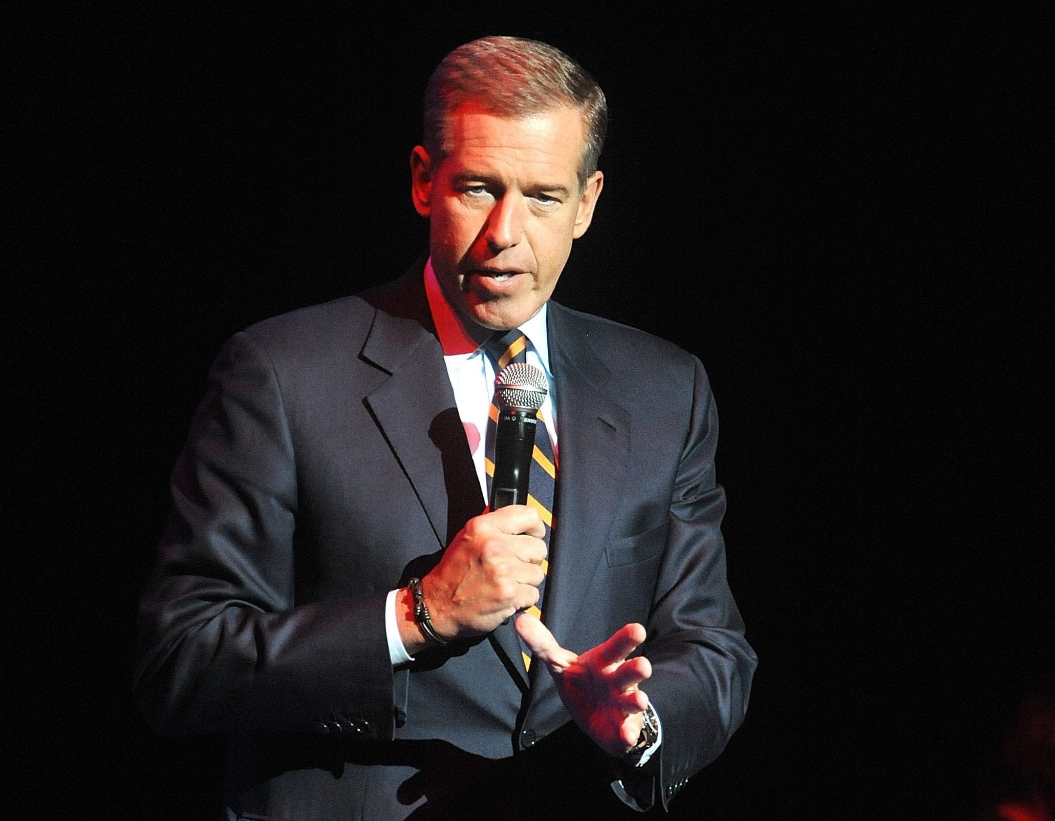 Brian Williams speaks at the 8th Annual Stand Up For Heroes. (Photo by Brad Barket/Invision/AP, File)