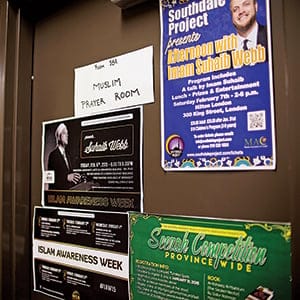 Western University Muslim Prayer Room Door CREDIT: Kelly Samuel/Western Gazette