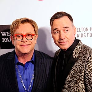 John and his husband Furnish arrive at the 2014 Elton John AIDS Foundation Oscar Party in West Hollywood