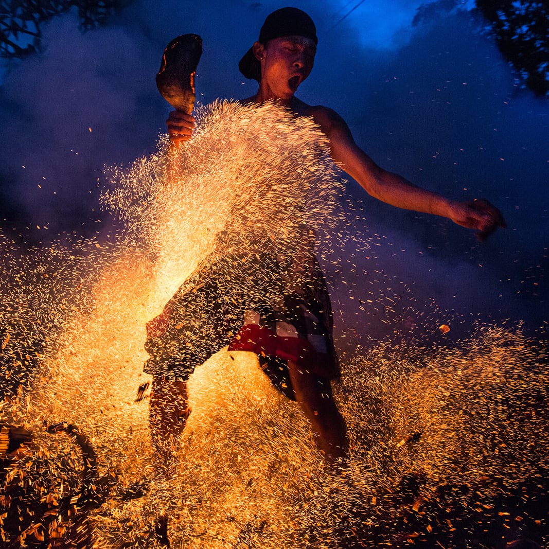 Balinese Fire Ritual Held On Eve Of Nyepi