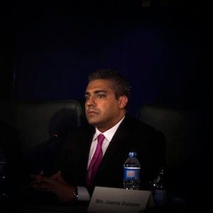 Al-Jazeera English's former acting bureau chief, Canadian-Egyptian journalist Mohammed Fahmy, speaks during a press conference in Cairo, Egypt, Monday, May 11, 2015. Fahmy who is facing terrorism-related charges in Egypt said he has filed a lawsuit against the Al-Jazeera network in Canada and accused the Qatari network of endangering him and his colleagues. Fahmy is being tried along with Egyptian producer Baher Mohammed on charges accusing them of being part of a terrorist group and airing falsified footage. (AP Photo/Hassan Ammar)