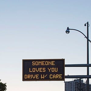 TORONTO, ONTARIO, CANADA - May 22, 2015:  The overhead message board seen at Lakeshore Blvd West and British Colombia Drive in Toronto. ( Photo by Philip Cheung)