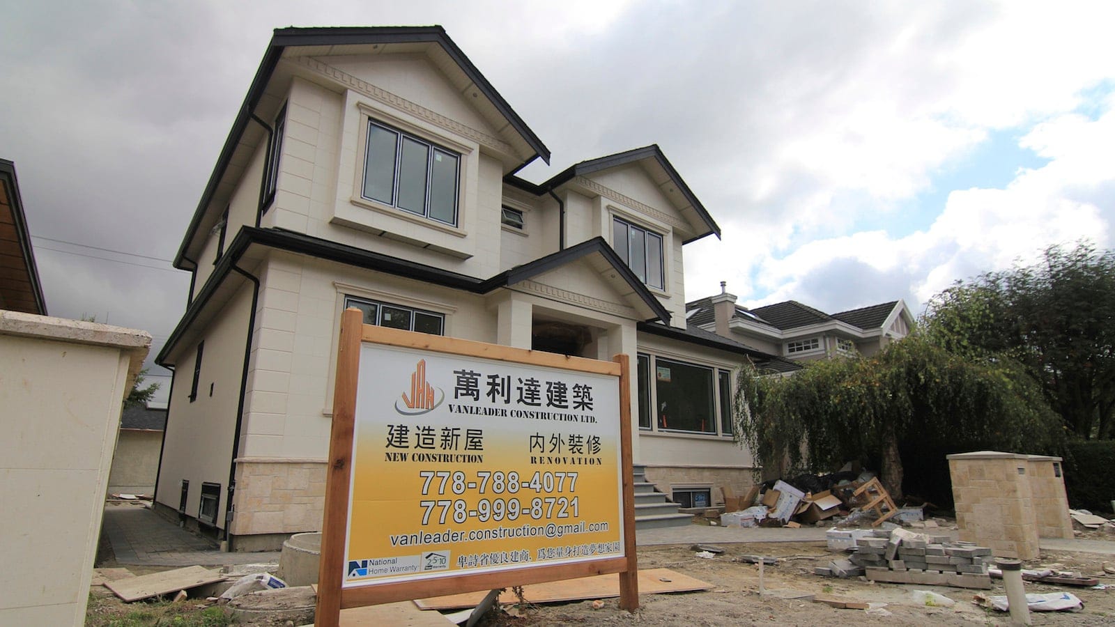 A mansion currently under construction in a Vancouver neighbourhood popular with Chinese buyers. (Julie Gordon/Reuters)
