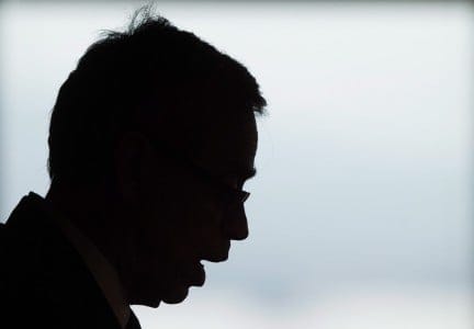 Finance Minister Joe Oliver is silhouetted as he addresses the Australia-Canada Economic Leadership Forum in Vancouver, B.C., on Tuesday July 7, 2015. THE CANADIAN PRESS/Darryl Dyck