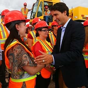 Liberal Party of Canada Leader Justin Trudeau meets with supporters during a campaign stop at the International Union of Operating Engineers Local 793 in Oakville on Thursday August 27, 2015. Dave Abel/Toronto Sun/Postmedia Network