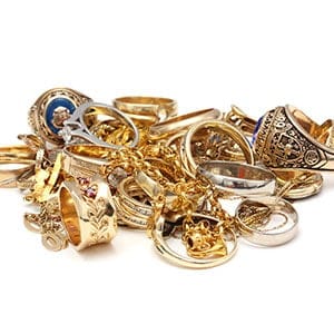 A pile of gold jewellery.  Shutterstock