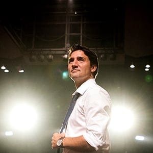 Liberal Leader Justin Trudeau speaks to supporters during a campaign stop in Toronto on Monday, August 17, 2015. THE CANADIAN PRESS/Darren Calabrese