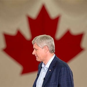 Conservative Leader Stephen Harper speaks during a campaign stop in Toronto, Monday,  September 7, 2015.. (Adrian Wyld/CP)