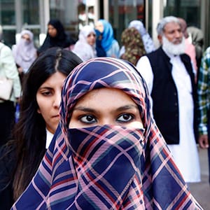 Zunera Ishaq talks to reporters outside the Federal Court of Appeal after her case was heard on whether she can wear a niqab while taking her citizenship oath, in Ottawa on Tuesday, September 15, 2015. THE CANADIAN PRESS/ Patrick Doyle