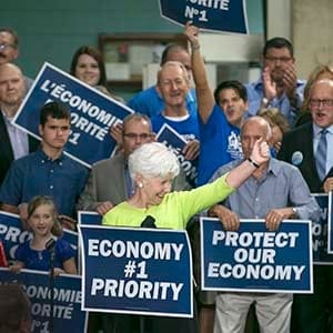 WINDSOR, ON.: SEPTEMBER 19, 2015 -- Windsor-Tecumseh candidate, Jo-Anne Gignac, emcees Prime Minister Stephen Harpers visit at Anchor Danly, Sunday, Sept. 20, 2015.  (Dax Melmer/The Windsor Star)
