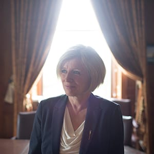 Alberta Premier Rachel Notley pictured in her office in Edmonton Alberta, September 15, 2015. Photograph by Jason Franson