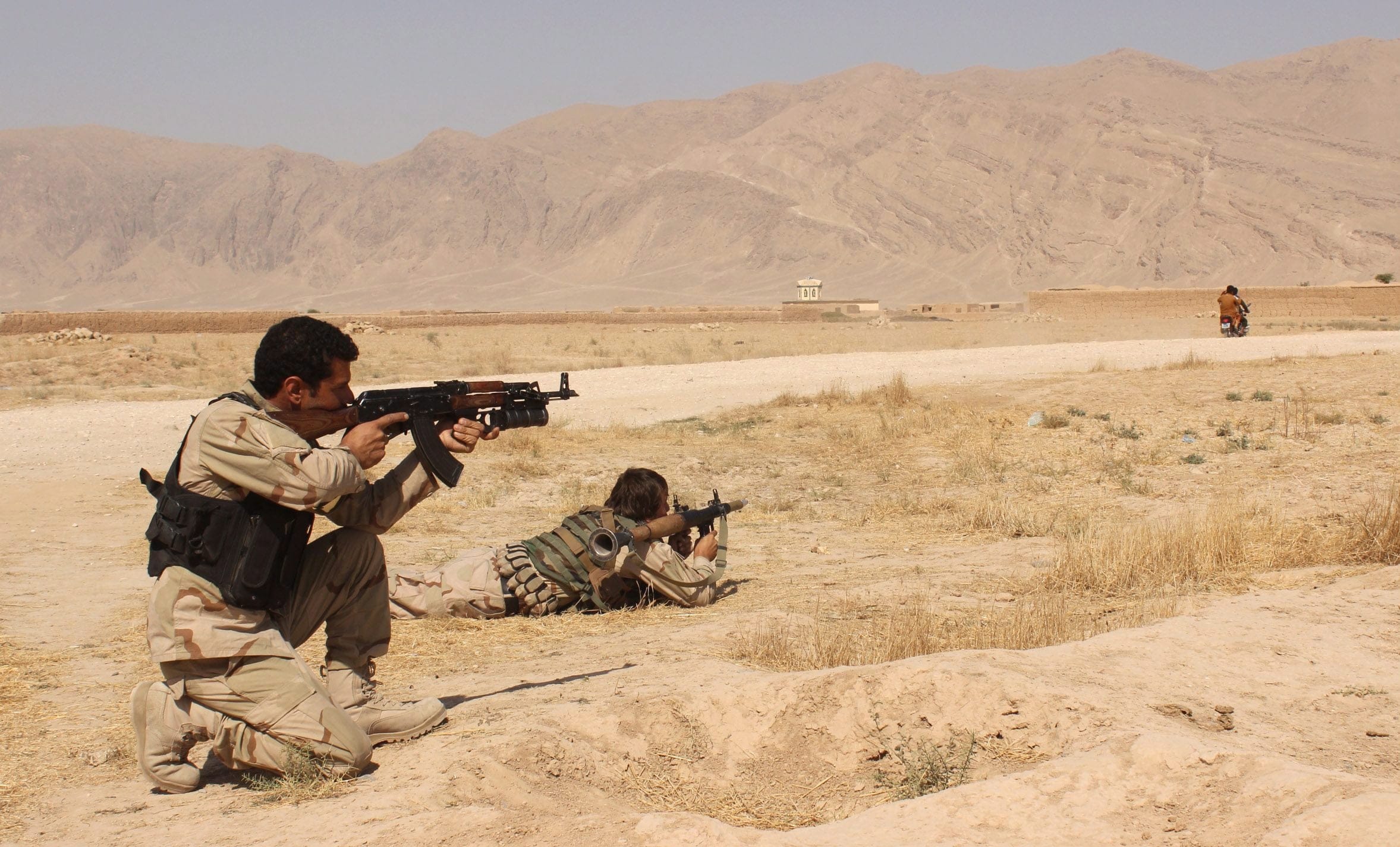 Afghanistan's security forces take their position during a clash by Taliban fighters in the highway between Balkh province to Kunduz city, north of Kabul, Afghanistan. (AP Photo, File)