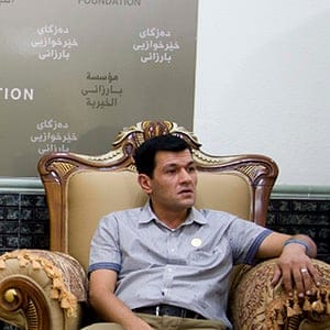 Erbil, Iraq   Abdullah Kurdi sits in the head office of the Barzani Charity Foundation, the main, government-linked NGO in Iraq's Kurdistan Region.  Since the iconic photograph of Alan Kurdi, Abdullah's 3-year old son, lying dead on a beach was published, Abdullah has become a kind of star in Iraqi Kurdistan, the image appropriated by local authorities and turned into a symbol for the broader Kurdish struggle.