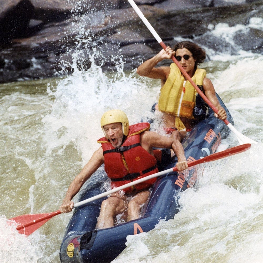 Pierre and Justin Trudeau rafting. Date unknown (Trudeau family)
