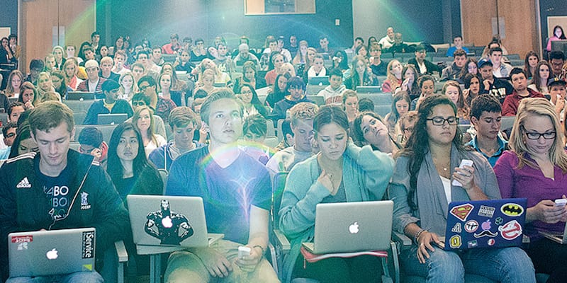 Oct. 2/2012 - Queen's University, Kingston Ontario.  Students taking Political Studies with Professor Jonathan Rose use clickers to react to course content being presented.
