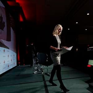 Minister of the Environment and Climate Change Catherine McKenna speaks at Canada 20/20 in Ottawa November 20, 2015. (Photograph by Blair Gable)
