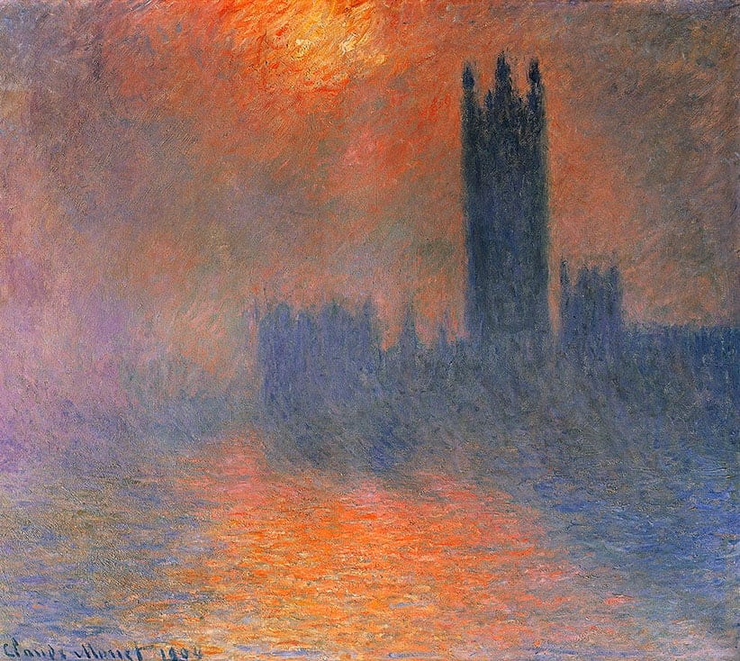 'Houses of Parliament, London, sun breaking through the fog', by Claude Monet (1840-1926). Paris, MusÈe D'Orsay (Art Gallery). (DeAgostini/Getty Images)