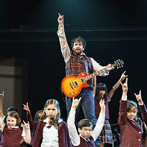 NEW YORK, NY - JUNE 11:  Alex Brightman and The Kid Band perform during a press preview performance of "School of Rock - The Musical" at Gramercy Theatre on June 11, 2015 in New York City.  (Slaven Vlasic/Getty Images)