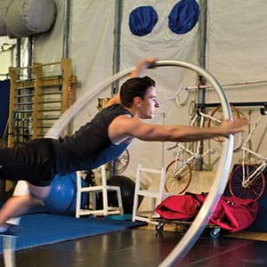 VIRGINIA BEACH, VA - JULY 29, 2015:  Acrobat Cedric Belisle poses for a photo, sans makeup and costume, before a show of Kooza, Cirque de Soleil's latest creation, under the big top in Virginia Beach, Virginia, July 29, 2015. (Photograph by Allison Shelley/Getty Images)