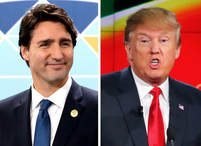 Justin Trudeau and Donald Trump. (Reuters)