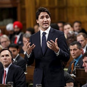 Canada's Prime Minister Justin Trudeau speaks during Question Period in the House of Commons on Parliament Hill in Ottawa, Canada December 7, 2015. (Chris Wattie/Reuters)