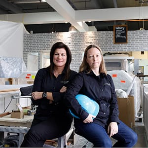 Lara Murphy and Karen Ryan make up the team of Ryan Murphy Construction in Calgary, Alberta. It is not typical for two women to be working on a construction site, but that is the unusual scenario where Lara Murphy and Karen Ryan met in Banff, Alberta. After several conversations and a few joint projects that year, they decided to form Ryan Murphy Construction Inc. in 2008, with their home base in Calgary, Alberta. With over 30 years of combined experience in construction, renovation and project management. (Photograph by Chris Bolin)