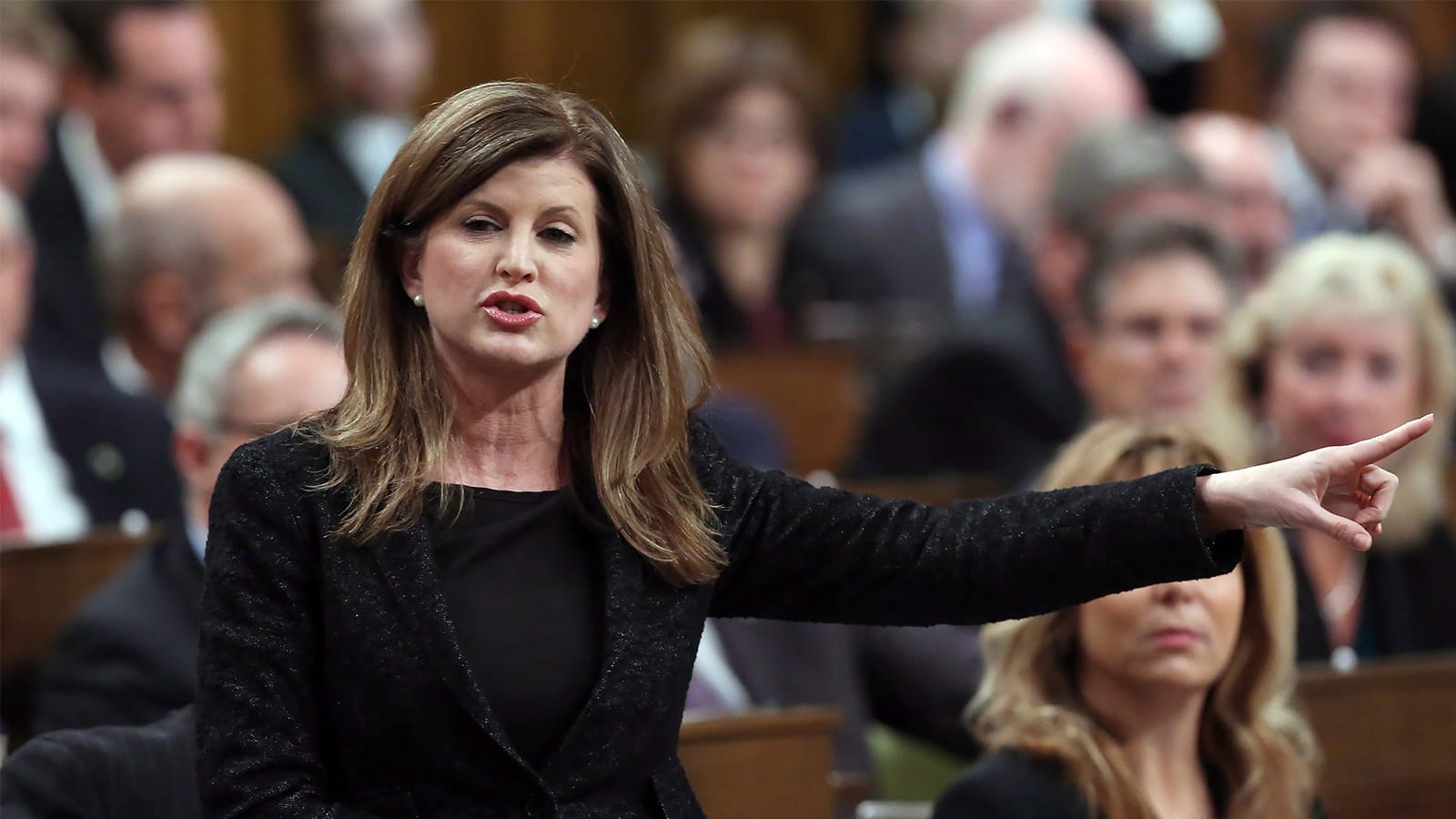 Leader of the Opposition Rona Ambrose asks a question during Question Period in the House of Commons on Parliament Hill in Ottawa, on Thursday, December 10, 2015. FRED CHARTRAND/CP