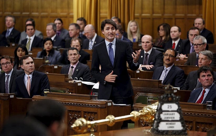 Canada's Prime Minister Justin Trudeau speaks during Question Period in the House of Commons on Parliament Hill in Ottawa, Canada, January 25, 2016. (Chris Wattie/Reuters)