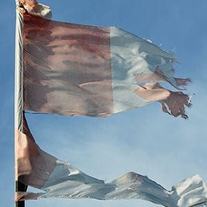 Ripped faded Candian flag.  Brian Kennedy/Getty Images