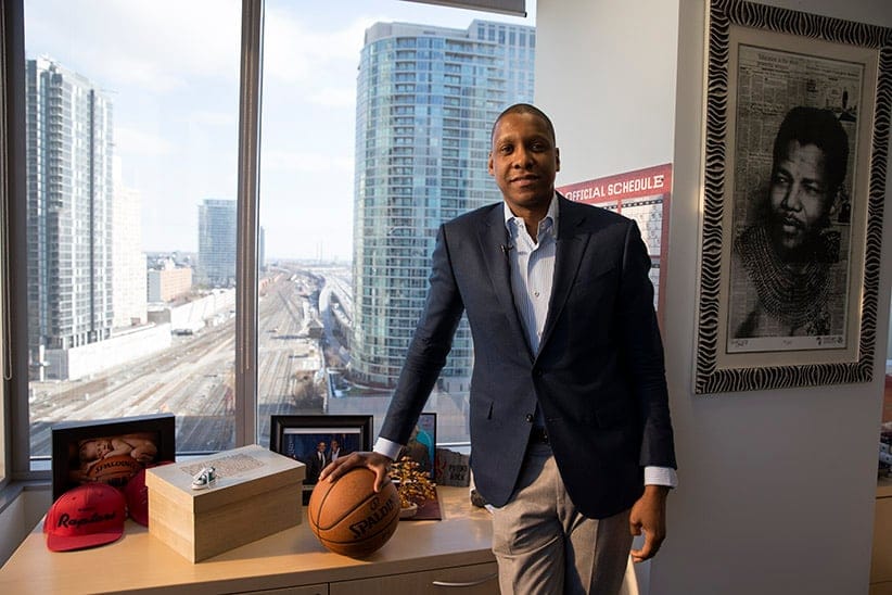Raptors general manager Masai Ujiri photographed in his office on January 21, 2016.
(Photograph by Kayla Chobotiuk)