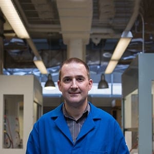 Professor Andy Dicks is photographed in his University of Toronto chemistry lab. Dicks is one of 10 winners of the 3M Teaching Award. (Photograph by Jennifer Roberts)