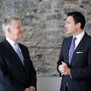 Evan Solomon speaks with Howard Drake, British High Commissioner to Canada, at Third Floor York in Ottawa January 22, 2016. (Photograph by Blair Gable)