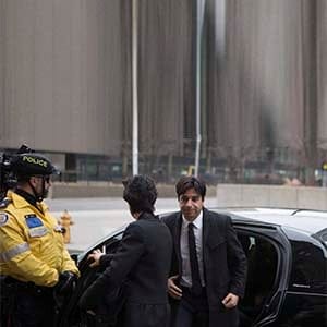 Former CBC radio host Jian Ghomeshi arrives at a Toronto court for day five of his trial on Monday, Feb. 8, 2016. (Chris Young/CP)