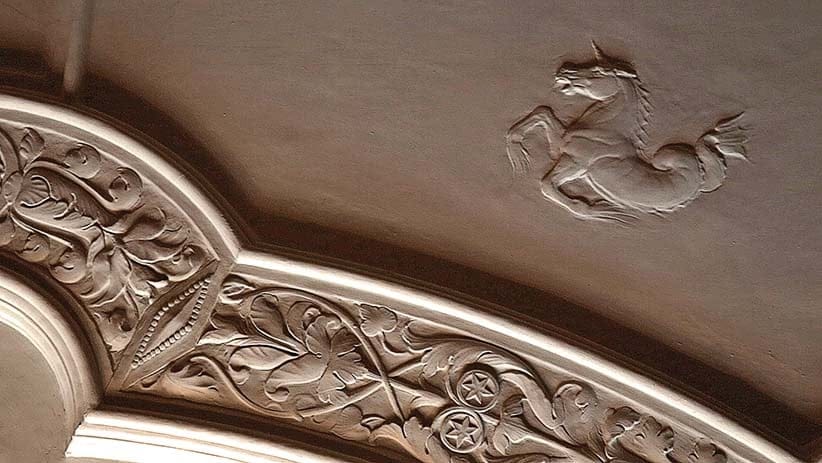 A nautically-themed detail on the ceiling in the Prime Minister's office on Parliament Hill. (Photograph by Carla Antonio)