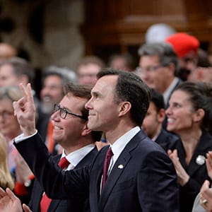 Minister of Finance Bill Morneau arrives to deliver the federal budget in the House of Commons on Parliament Hill in Ottawa on Tuesday, March 22, 2016. (Adrian Wyld/CP)