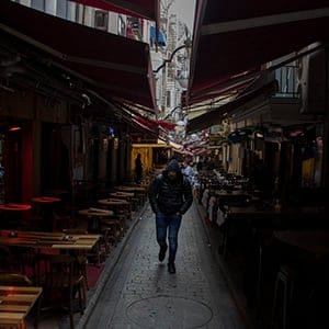 Istanbul, Turkey  Hamid Ismail (not his real name) walks through Istanbul's Beyoglu district.  The 27-year old Syrian refugee is trying to go through the legal United Nations resettlement program to start a new life after he dodged the draft in Syria. (Photograph by Adnan R. Khan)