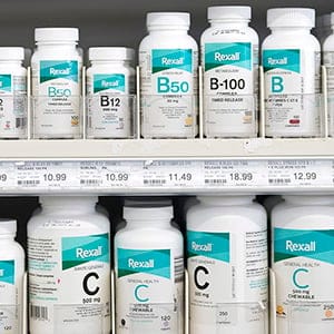 Rexall branded products are shown in a store in Ottawa, on Wednesday, March 2, 2016. National drugstore chain Rexall Health is being sold to U.S. health care giant McKesson Corp. as part of a $3-billion deal, the two companies announced Wednesday, March 2. (Justin Tang/CP)