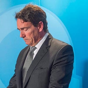 Parti Quebecois leader Pierre-Karl Peladeau announces his resignation at a news conference, Monday, May 2, 2016 in Montreal. (Ryan Remiorz/CP)