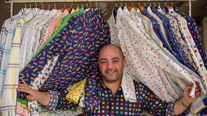 Murat Cozer, the founder of Paul Martin shirts, poses for a portrait in his showroom on Wednesday, May 18, 2016 in Istanbul, Turkey. (Photograph by Nicole Tung)