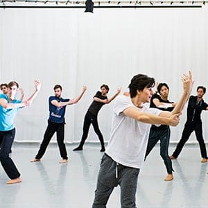 Guillaume Côté with Artists of the Ballet in rehearsal for Le Petit Prince. (Aaron Vincent Elkaim/The National Ballet of Canada)