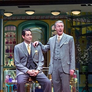 Zachary Levi, Byron Jennings and Jane Krakowski in "She Loves Me" in New York, Feb. 19, 2016. The musical tells the story of two feuding perfume-shop employees who find epistolary romance as unknowing pen pals. (Sara Krulwich/The New York Times)