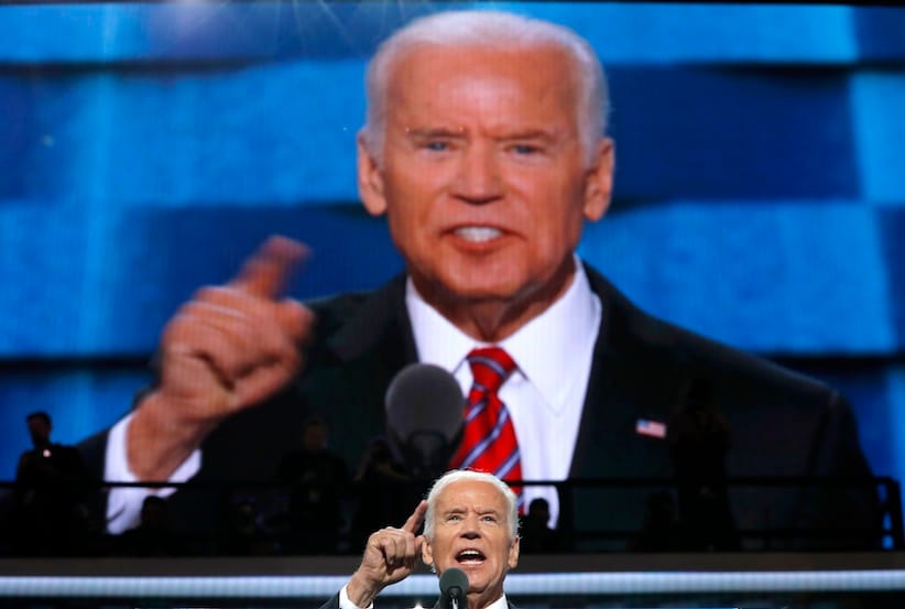Vice President Joe Biden speaks during the third day session of the Democratic National Convention in Philadelphia, Wednesday, July 27, 2016. (AP Photo/Carolyn Kaster)