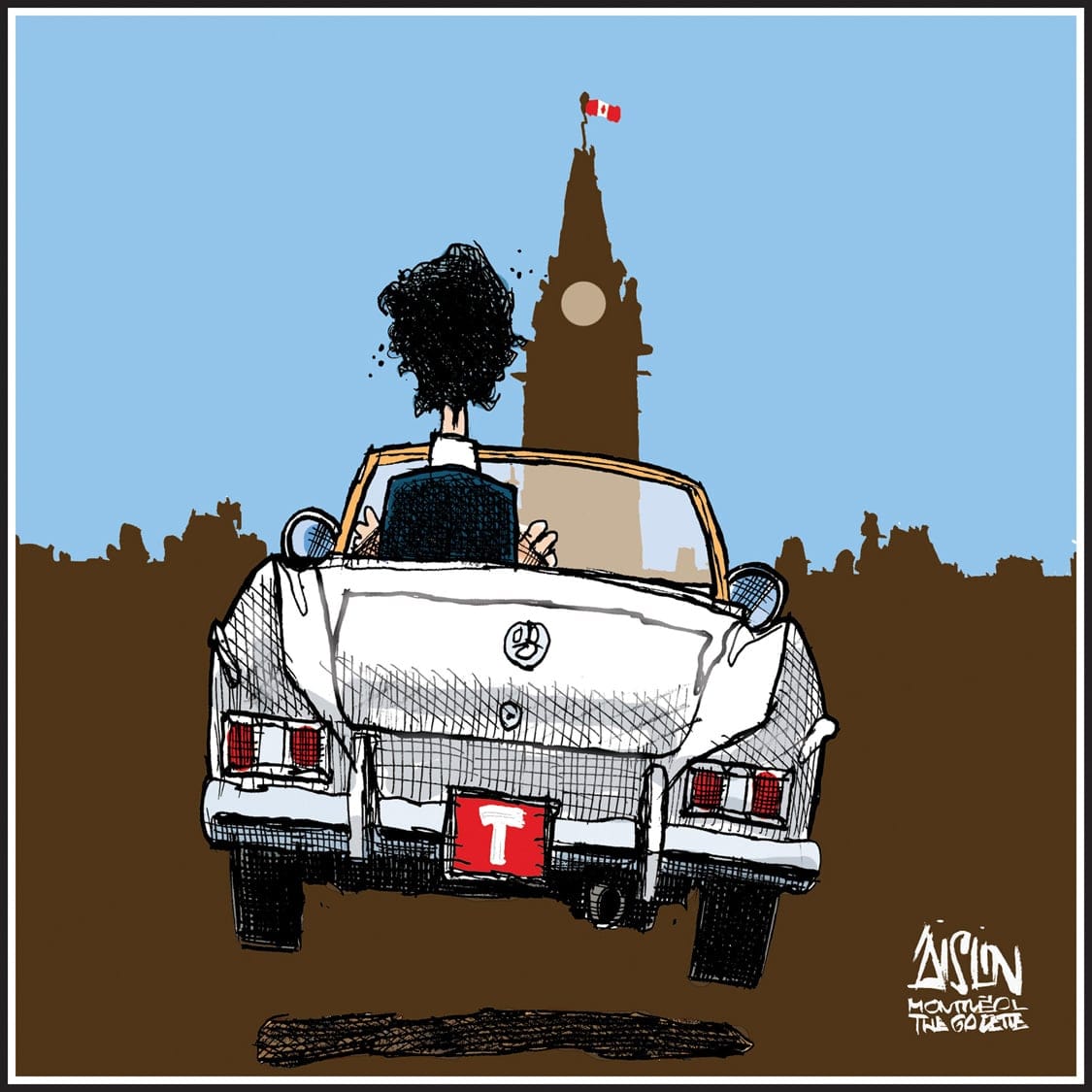 "He's driving towards Ottawa. You know it's him from the back, you automatically know it. And the car he's driving is his father's convertible."