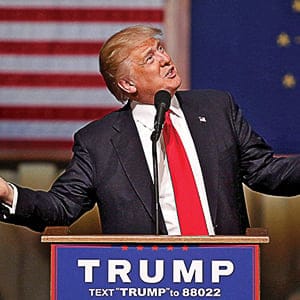 U.S. Republican presidential candidate Donald Trump speaks at a campaign event at The Palladium at the Center for Performing Arts in Carmel, Indiana, U.S. May 2, 2016.  (Aaron Bernstein/Reuters)
