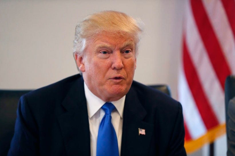 Republican presidential candidate Donald Trump holds a roundtable meeting with the Republican Leadership Initiative in his offices at Trump Tower in New York on Aug. 25. (AP Photo/Gerald Herbert, File)