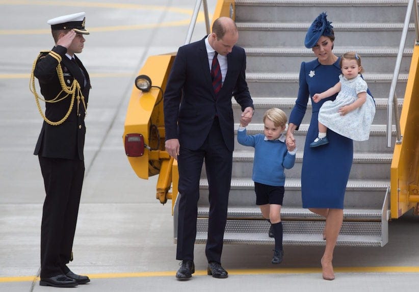 The Duke and Duchess of Cambridge and their children Prince George and Princess Charlotte arrive in Victoria, B.C., on Saturday, September 24, 2016. THE CANADIAN PRESS/Darryl Dyck