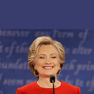 Democratic presidential nominee Hillary Clinton listens to Republican presidential nominee Donald Trump during the presidential debate at Hofstra University in Hempstead, N.Y., Monday, Sept. 26, 2016. (AP Photo/Julio Cortez)