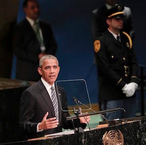 United States President Barack Obama speaks during the 71st session of the United Nations General Assembly, Tuesday, Sept. 20, 2016, at U.N. headquarters. (AP Photo/Julie Jacobson)