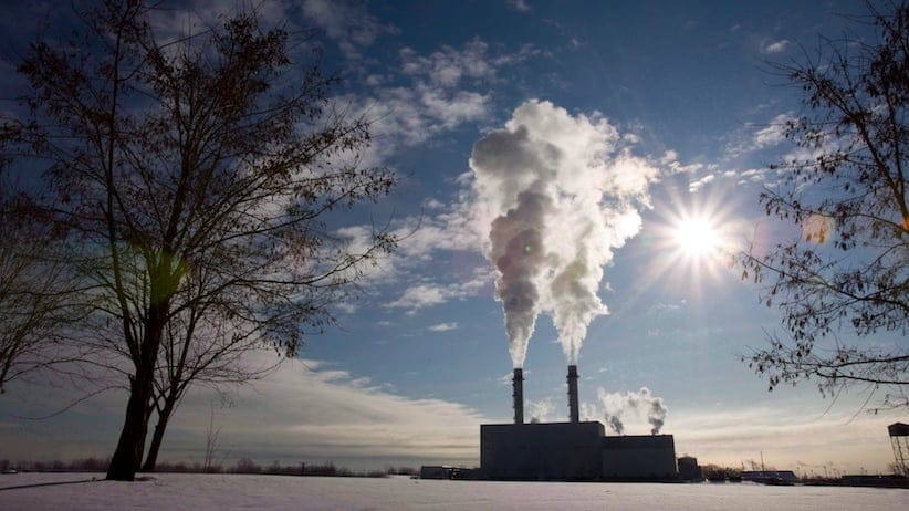 Smoke pours from the stacks at the Portlands Energy Centre in Toronto THE CANADIAN PRESS/Frank Gunn