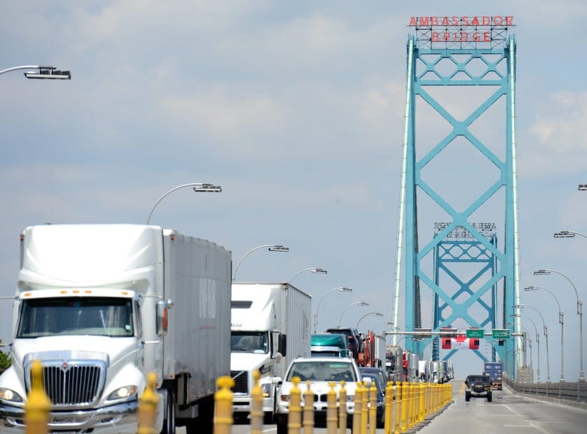 The Ambassador US/Canada bridge and border crossing at Windsor, Ont. and Detroit, MI on July 11, 2014. (Stephen C. Host/CP)